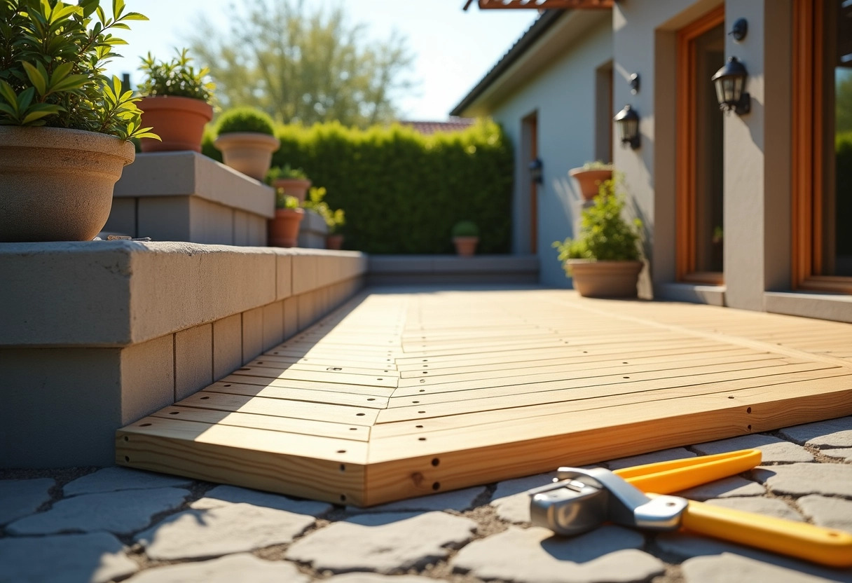 terrasse plot béton